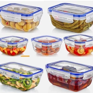 Airtight 4 x Food Storage Containers- Set- Clip Seal Lock with lids+BPA Free